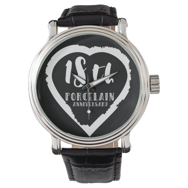 Relógio Porcelana tradicional do 18º aniversário de casame (Frente)