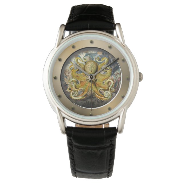 Relógio Porthole Submarino Steampunk Octopus (Frente)