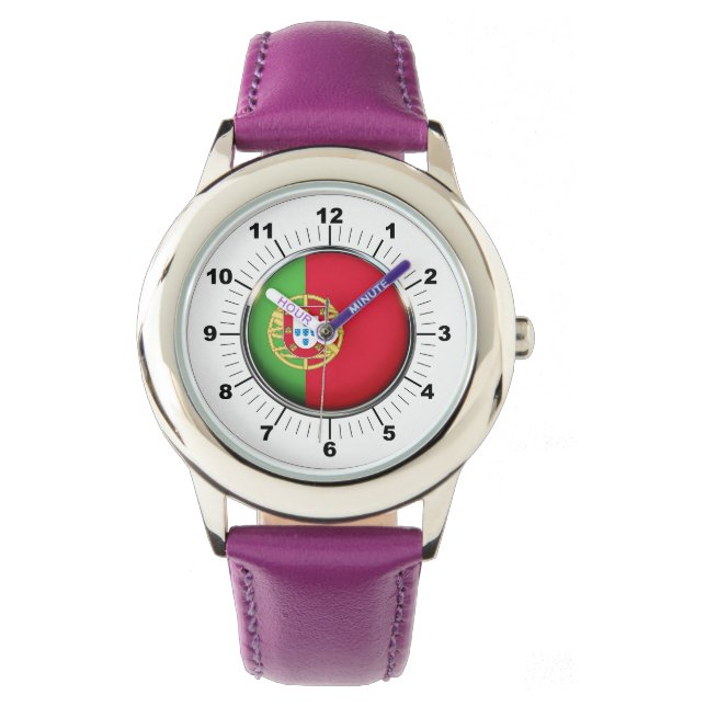 Relógio Portugal, Bandeira do Couro Roxo (Frente)