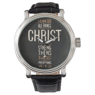 Relógio Posso Fazer Tudo Pela Bíblia Cristo Versa