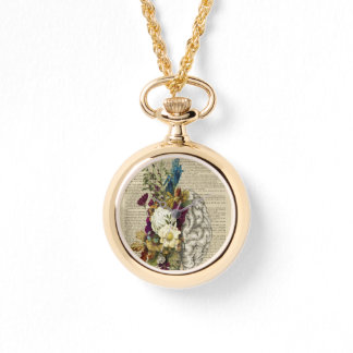 Relógio poster de anatomia do cérebro floral médico