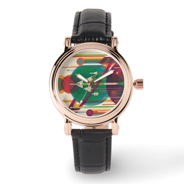 Relógio Poster de viagens de espaço retrô - Grande Tour do (Frente)