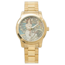 Relógio Poster de Vintage Mont-Carlo por Alphonse Mucha