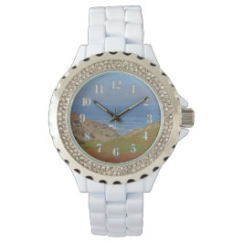 Relógio Praia de Fotografia da Paisagem do Oceano Pacífico