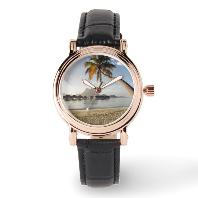 Relógio Praias Tropicais | Beach Huts, Bora Bora (Frente)