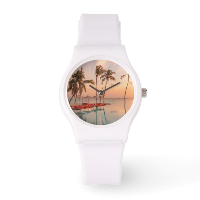 Relógio Praias Tropicais | Maldivas Tropical Beach & Pisci (Frente)