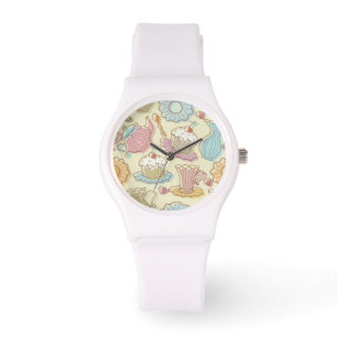 Relógio Pratos de Desenho de Mão Silhuettes