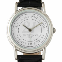 Relógio Presente de aniversário de 21 anos com Nome, Idade