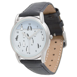 Relógio Presente de Pássaro Pinguim Legal Azul Pinguim-Pin