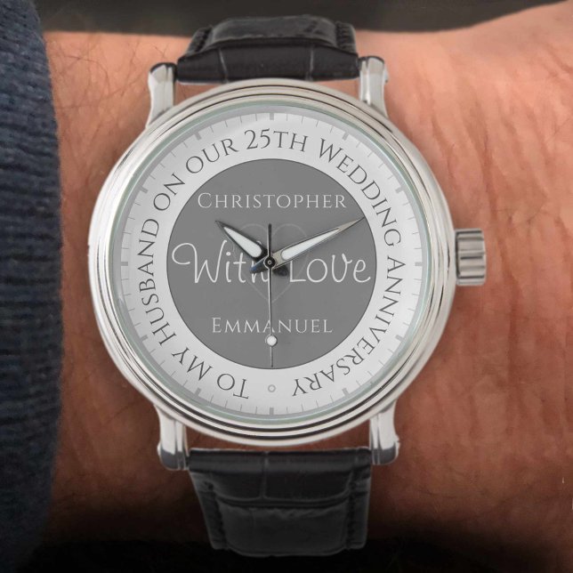 Relógio Presente para marido. 25 Casamento de Aniversário (Criador carregado)