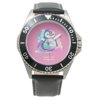 Relógio Presente para o eWatch de pinguim bonito