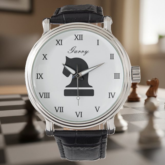 Relógio Presente personalizado de xadrez para adultos e cr (chess watch)