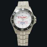 Relógio Presidente Donald Trump 2024 Mantenha o Excelente<br><div class="desc">Mostre seu apoio ao Presidente Donald Trump 2024 Keep America Excelente Watch! Este distinto cronograma mostra o slogan de "Manter a América Excelente", celebrando o patriotismo e a campanha de 2024 em estilo. Projetado com materiais de alta qualidade, combina durabilidade com um olhar ousado e simbólico que é perfeito para...</div>