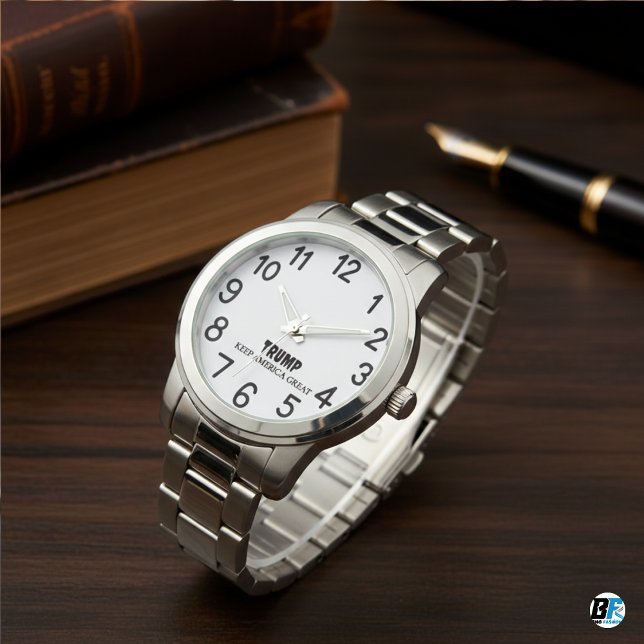 Relógio Presidente Donald Trump Mantenha a bandeira do Exc (Criador carregado)