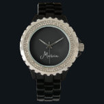 Relógio Preto Personalizado Simplesmente Elegante<br><div class="desc">Simples e elegante Black Watch Personalizado presente perfeito para mãe,  namorada ou esposa - um lindo relógio de pulso preto. Para caminhadas casuais ou uma noite fora,  este relógio pode ser vestido em qualquer momento do dia.</div>