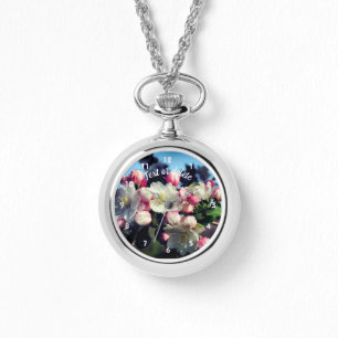 Relógio Primavera Crabapple Flower Blossomes Personalizado