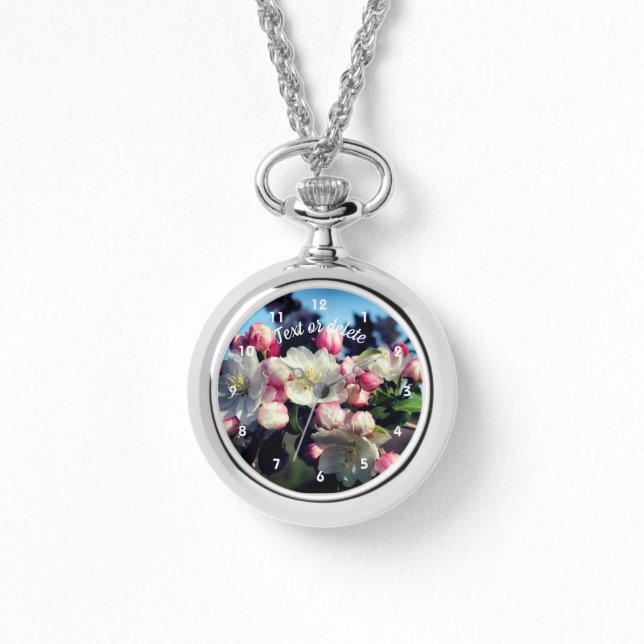 Relógio Primavera Crabapple Flower Blossomes Personalizado (Frente)