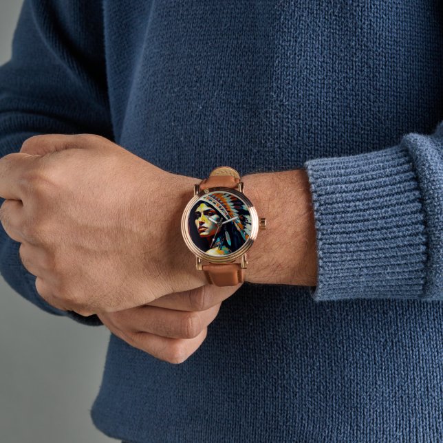 Relógio Princesa Guerreira Nativa Americana (Pulso)