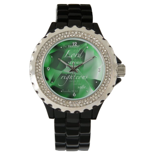 Relógio Provérbios 18:10 (Frente)