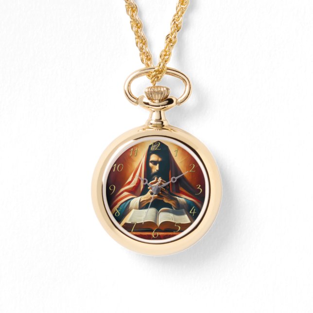 Relógio Provérbios 3:5 bíblia sagrada com mãos (Frente)