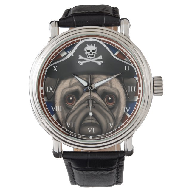 Relógio Pug Pirate Watch (Frente)