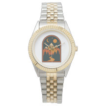 Relógio Pulseira Unisex de Duas-Tonas Paisagem Cel
