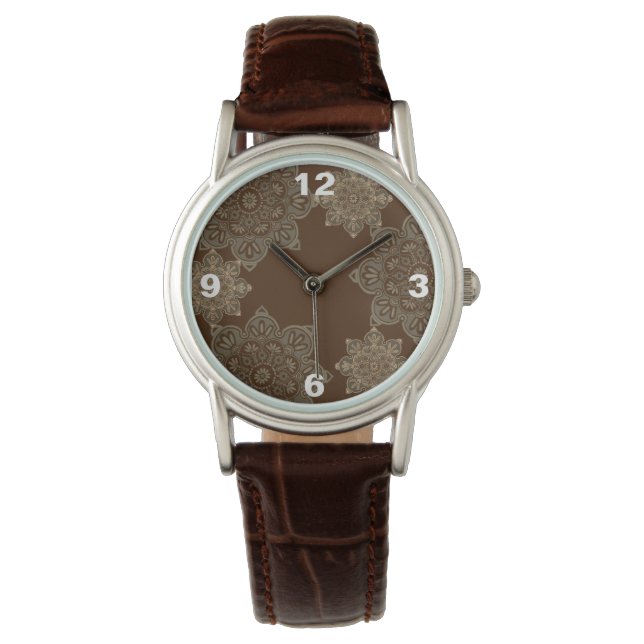 Relógio Pulso feminino com medalhões (Frente)