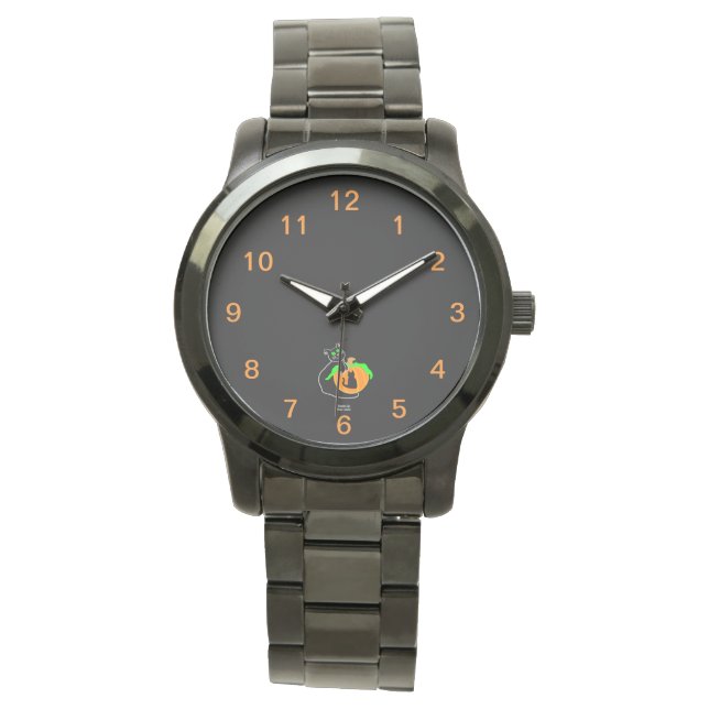 Relógio Pumpkin de Gato Negro Unisex Black Watch (Frente)