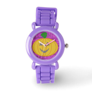 Relógio Pumpkin Moderno em Geométrico Roxo