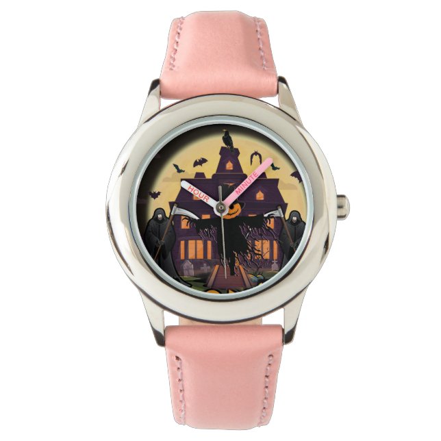 Relógio Pumpkin Scary House, Halloween (Frente)