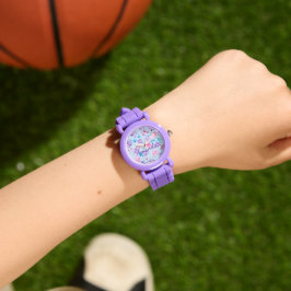 Relógio Purple Silicone Personalized Kids' Watch