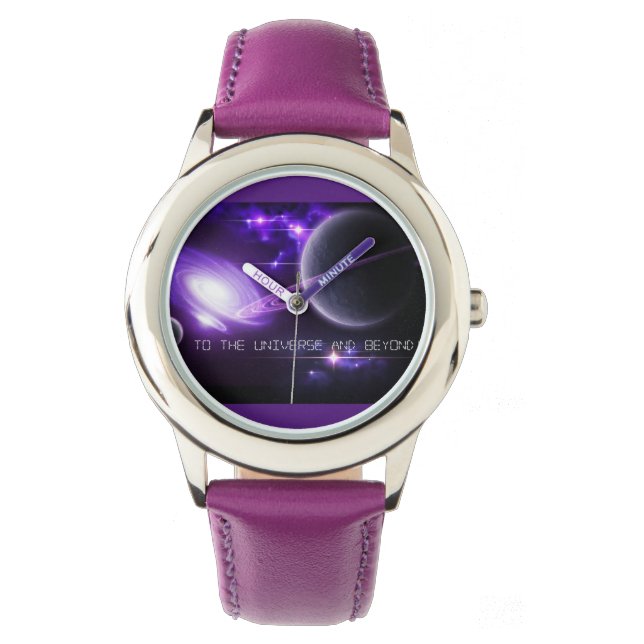 Relógio Purple Stainless Steel Kids Watch-Universe & Beyon (Frente)
