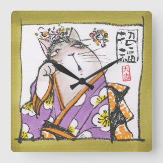 RELÓGIO QUADRADO アクリル壁時計 招福