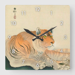 Relógio Quadrado トラ, tigre do 小原古邨, Ohara Koson, Ukiyo-e