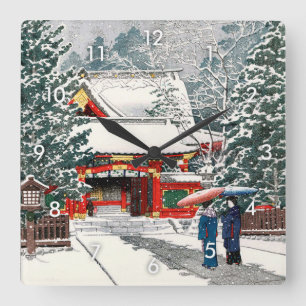 Relógio Quadrado 雪の日枝神社, neve no santuário de Hie, Has