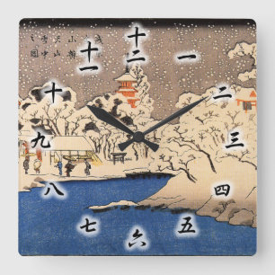 Relógio Quadrado 雪の浅草, 国芳 Asakusa nevado, Kuniyoshi, Uk