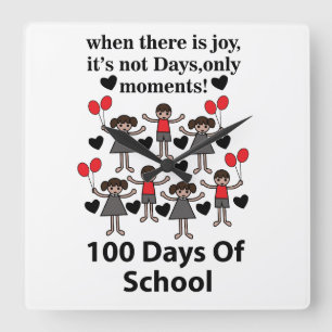 Relógio Quadrado 100 Dias de Escola