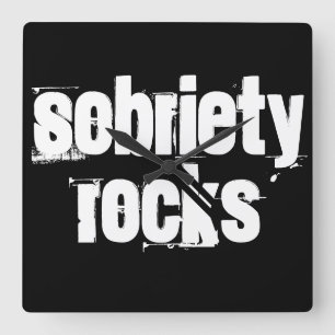 Relógio Quadrado 12 Etapas de recuperação Sobriety Slogan Alcohol