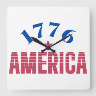 Relógio Quadrado 1776 AMÉRICA ano de liberdade