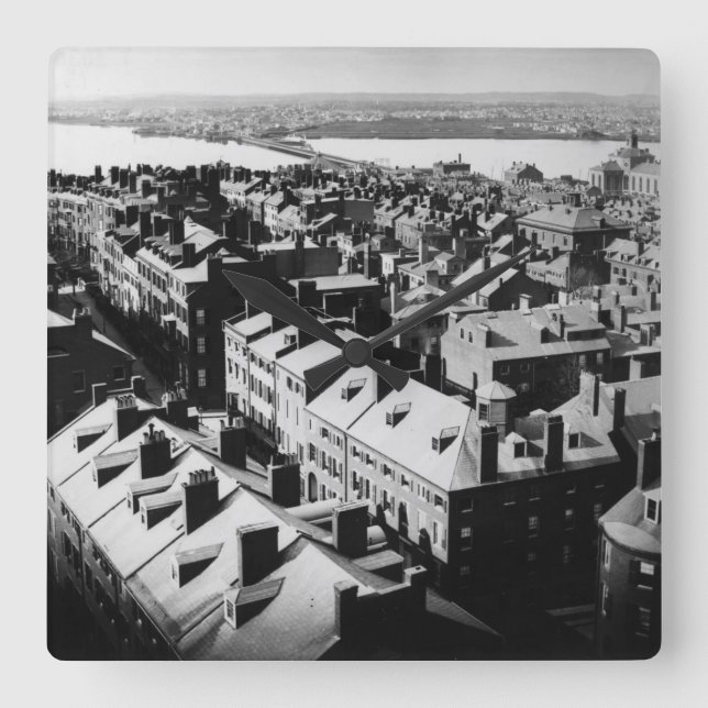 Relógio Quadrado 1859: A cidade de Boston, Massachusetts (Frente)