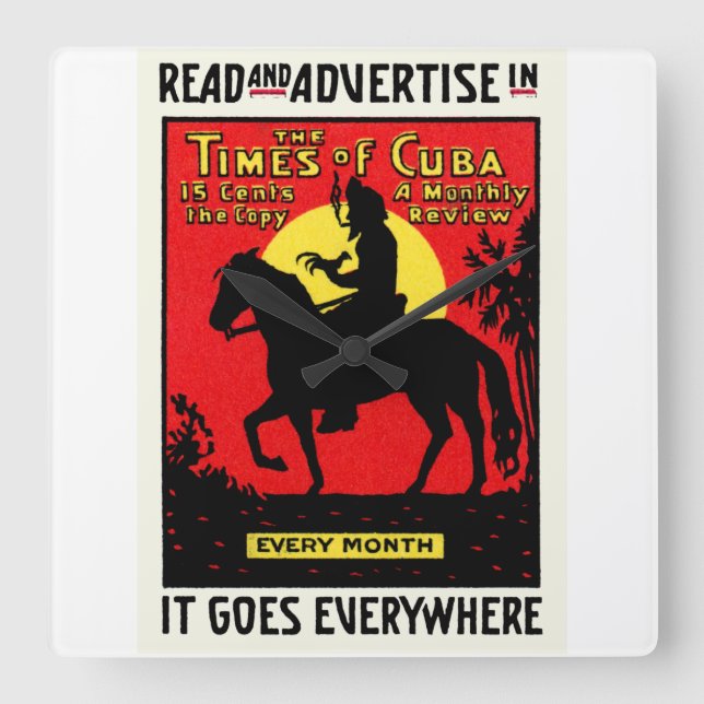 Relógio Quadrado 1920, o Dia de Cuba (Frente)
