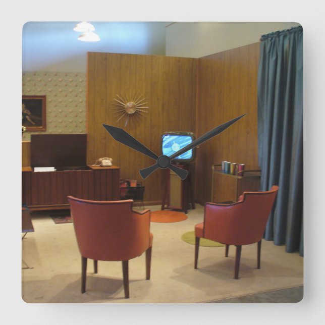 Relógio Quadrado 1960's Living Room Wall Clock by RoseWrites (Frente)