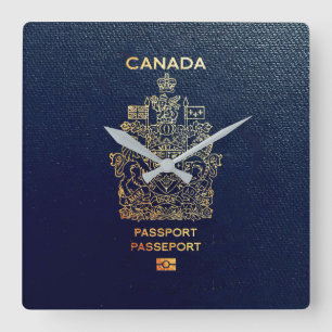 Relógio Quadrado [200] Cobrir de passaporte canadiano
