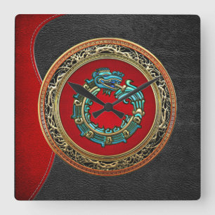Relógio Quadrado [200] Deus Serpente Quetzalcoatl [Jade]