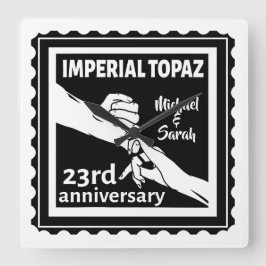 Relógio Quadrado 23.º aniversário de casamento Imperial Topaz