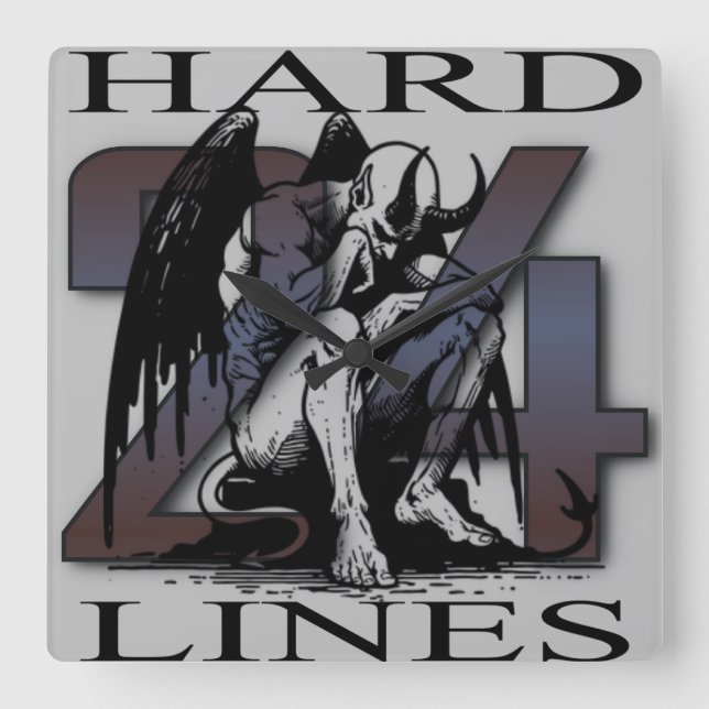 Relógio Quadrado 24 Duros Wall Clock — Fallen Demon Design (Frente)