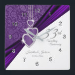 Relógio Quadrado 33º Ametist Roxo Casamento Aniversário Keepsasael<br><div class="desc">Personalize o relógio. 33º / 6 Ametyst Aniversário de Casamento Roxo pronto para você personalizar. Esta design funciona bem para outros eventos ou ocasiões como aniversário, casamento, anos de serviço... ou pode fazê-lo funcionar para uso diário em sua casa ou escritório simplesmente adicionando seu nome, empresa ou nada... apenas apague...</div>