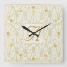 3 Monogramas Art Deco Dourado Cream Newlyweds Deco