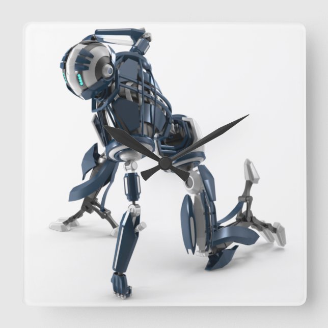 Relógio Quadrado 3D Tech Square Wall Clock (Frente)