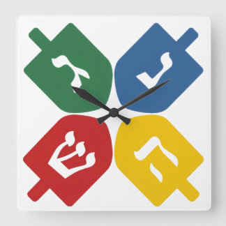 Relógio Quadrado 4 dreidels